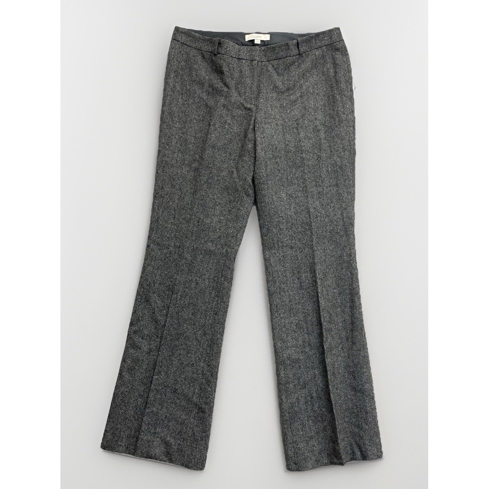 Ann Taylor LOFT Petites Women's Black Wool Blend Lined Dressy Pants | Size 12T